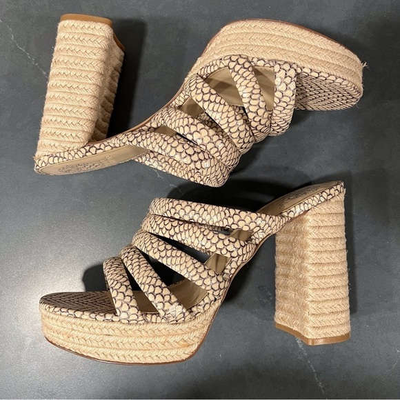 NWT Vince Camuto sz 11 Patrest jute platform heeled sandals - Picture 6 of 13
